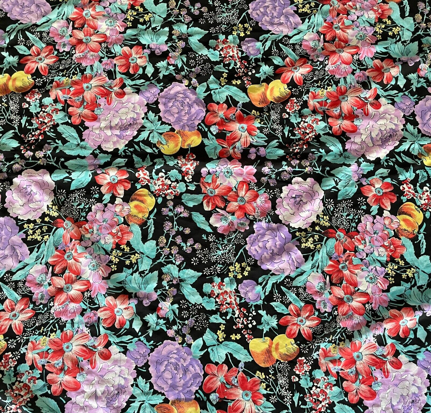 Neck Scarf ALBA PRACCHIA Black &  Floral Print Wrap 122cm Stunning ITALY