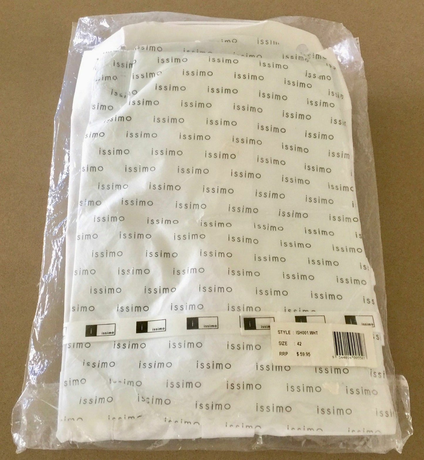 Mens ISSIMO White Long Sleeve Shirt Polyester Cotton Size 42 Business Pack NEW