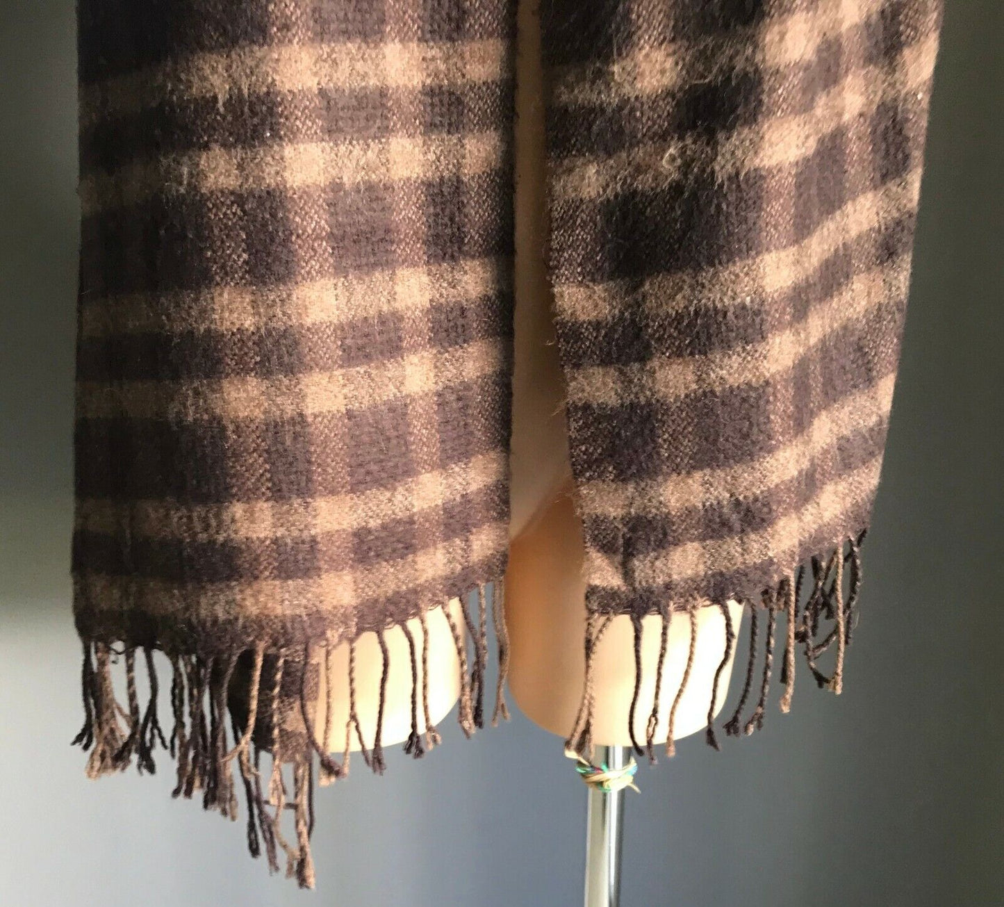 WITCHERYScarf Cashmere Feel Fringed Neck  Brown Check 160cm NEW