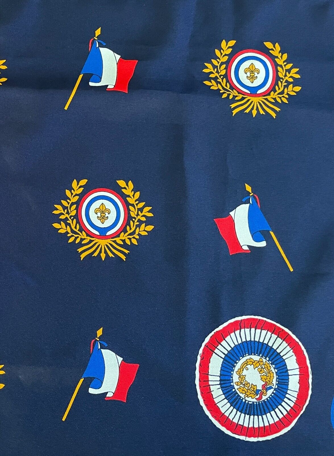 Neck Scarf Vintage PATRICIA PARIS Blue White Red French Flag Souvenir Wrap