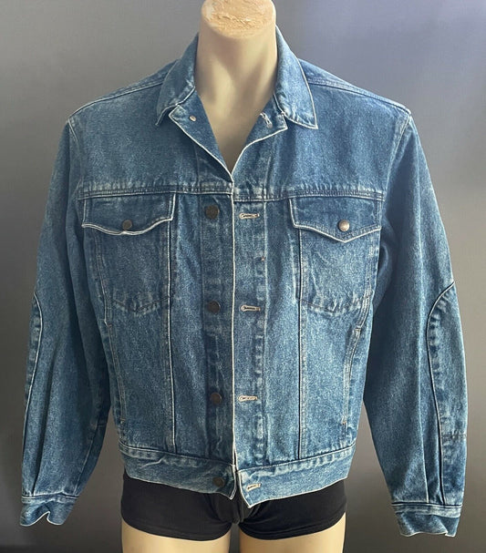 CALVIN KLEIN Mens Jeans Jacket Blue Denim Long Sleeve Size M Retro Gem Classic