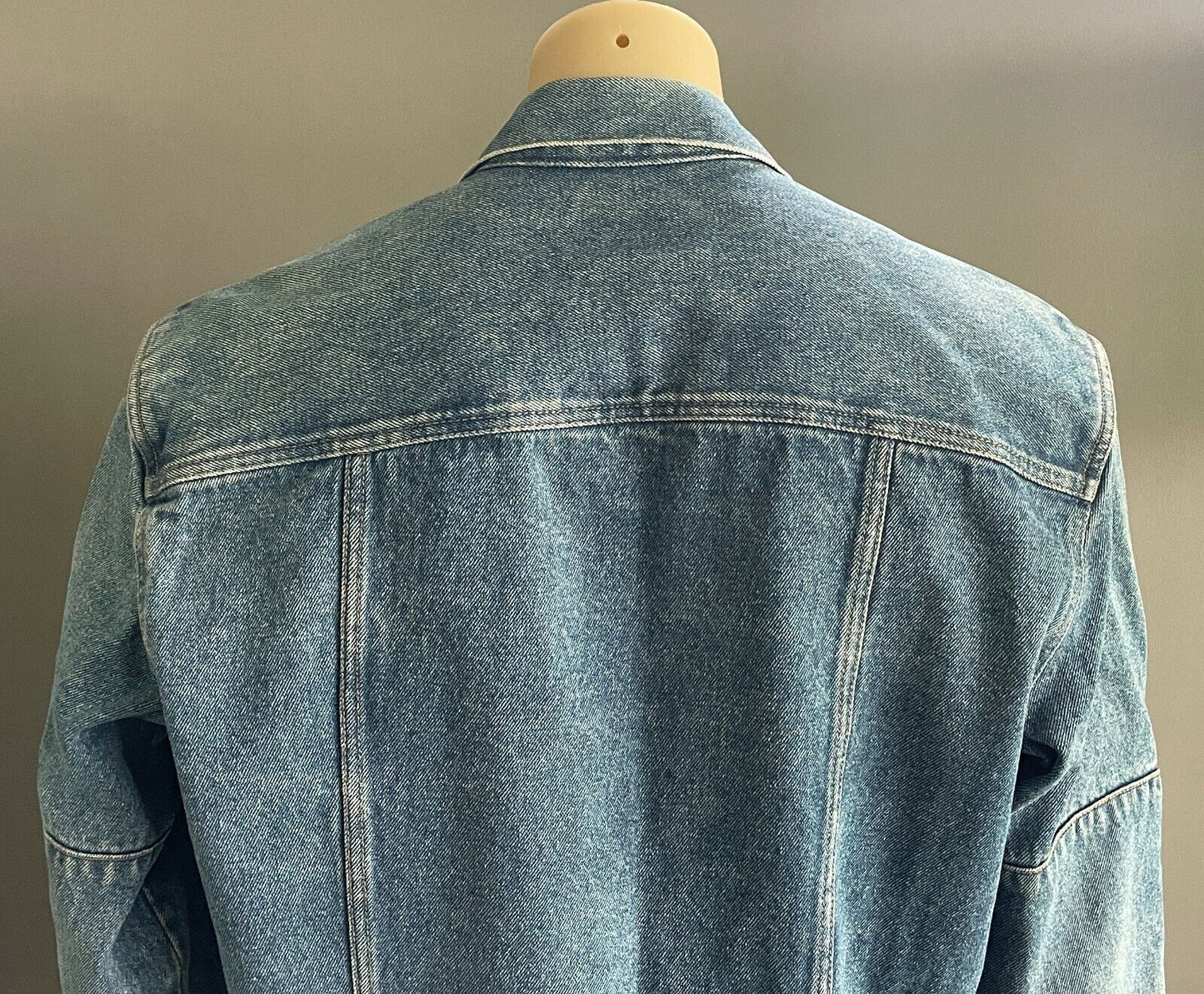 CALVIN KLEIN Mens Jeans Jacket Blue Denim Long Sleeve Size M Retro Gem Classic