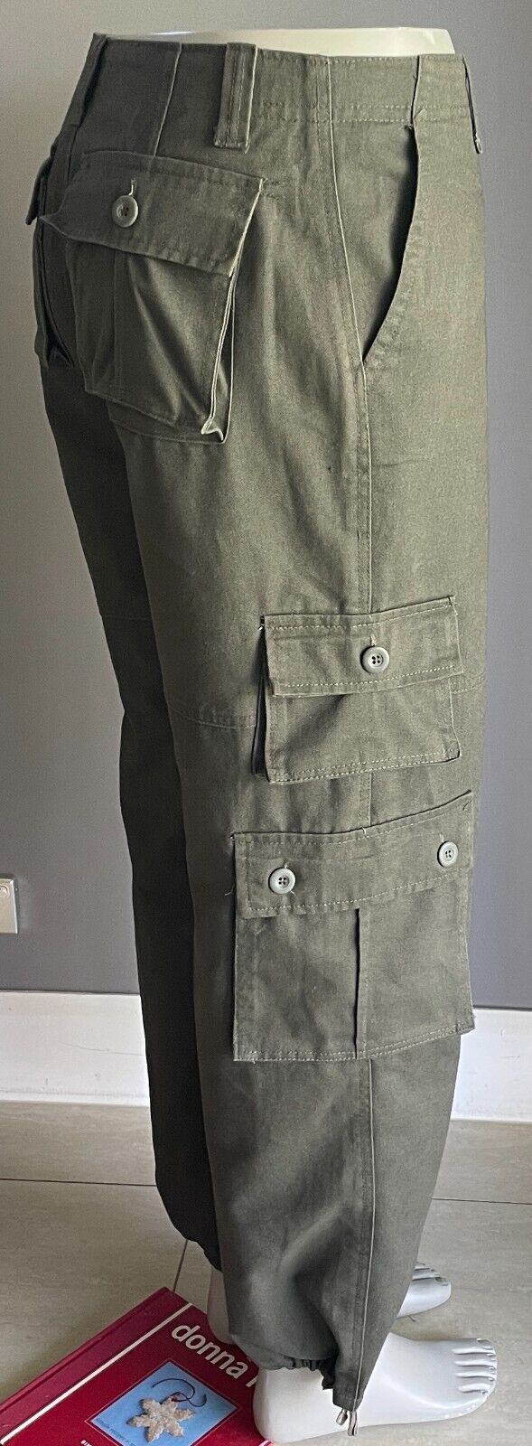 ABERCROMBIE & FITCH Cargo Pants Khaki Long Baggy Mens Size 34 84cm Waist NEW
