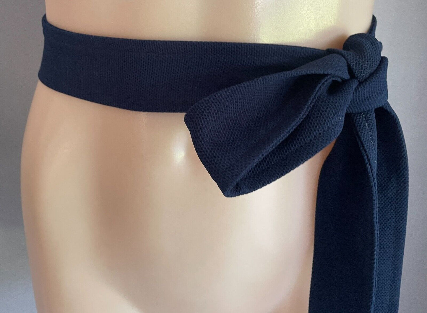 Navy Textured Fabric Sash 4.5cm Wide x 186cm Long Super Waist Belt