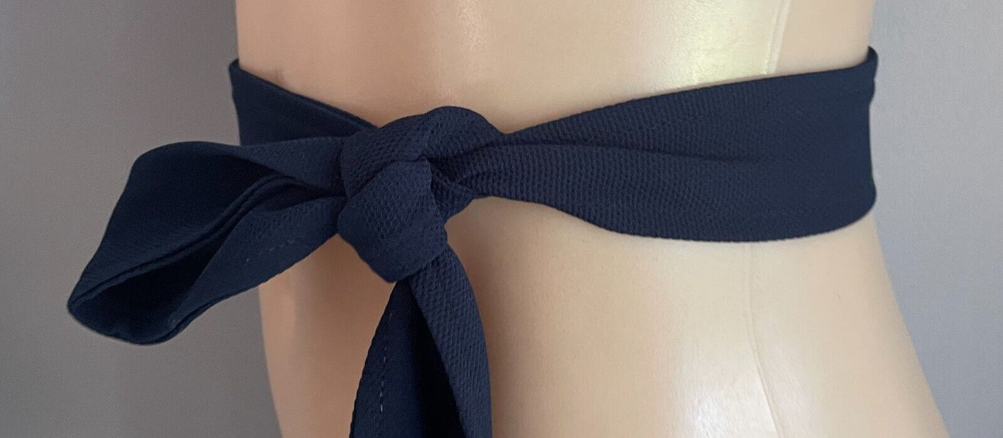 Navy Textured Fabric Sash 4.5cm Wide x 186cm Long Super Waist Belt