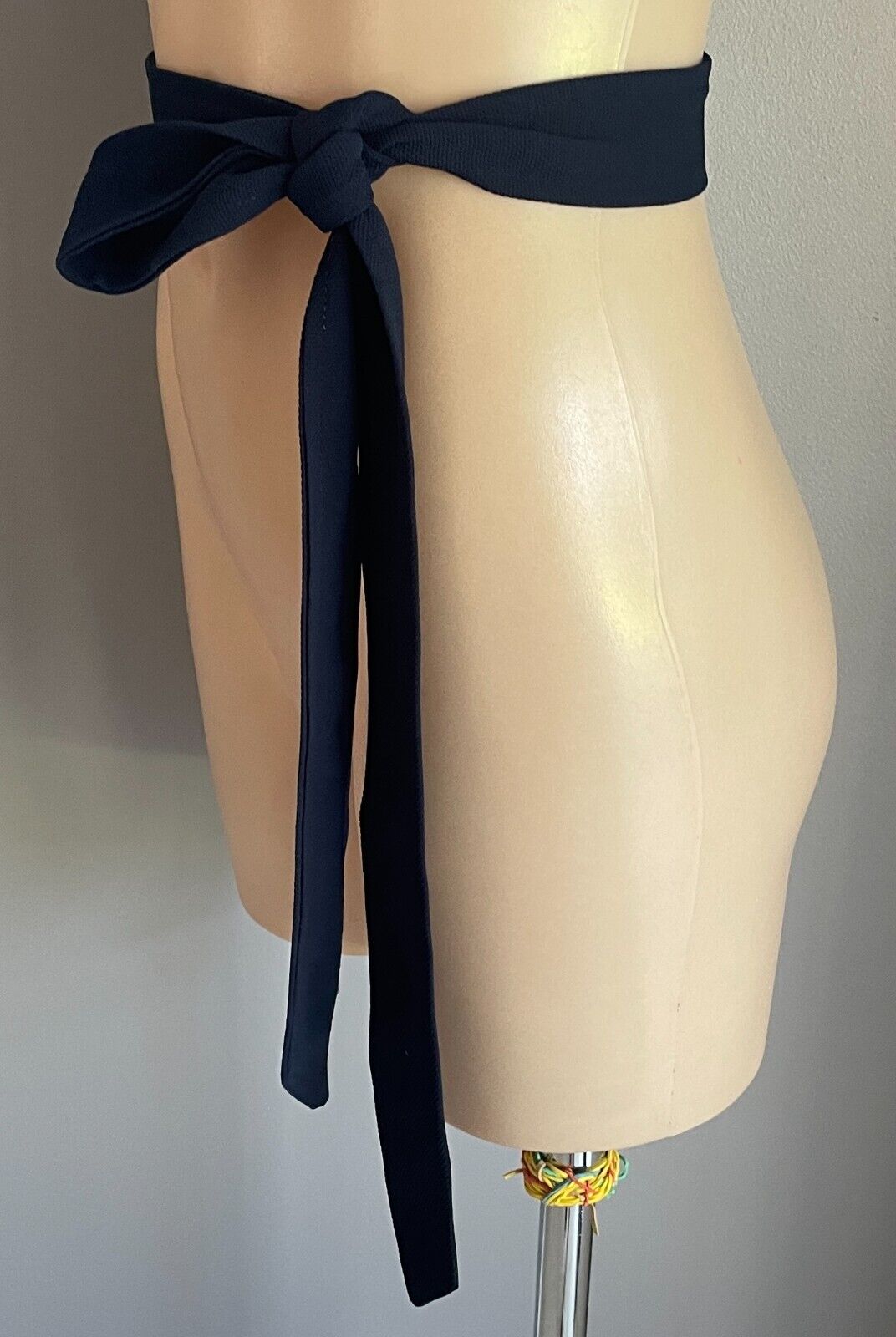 Navy Textured Fabric Sash 4.5cm Wide x 186cm Long Super Waist Belt