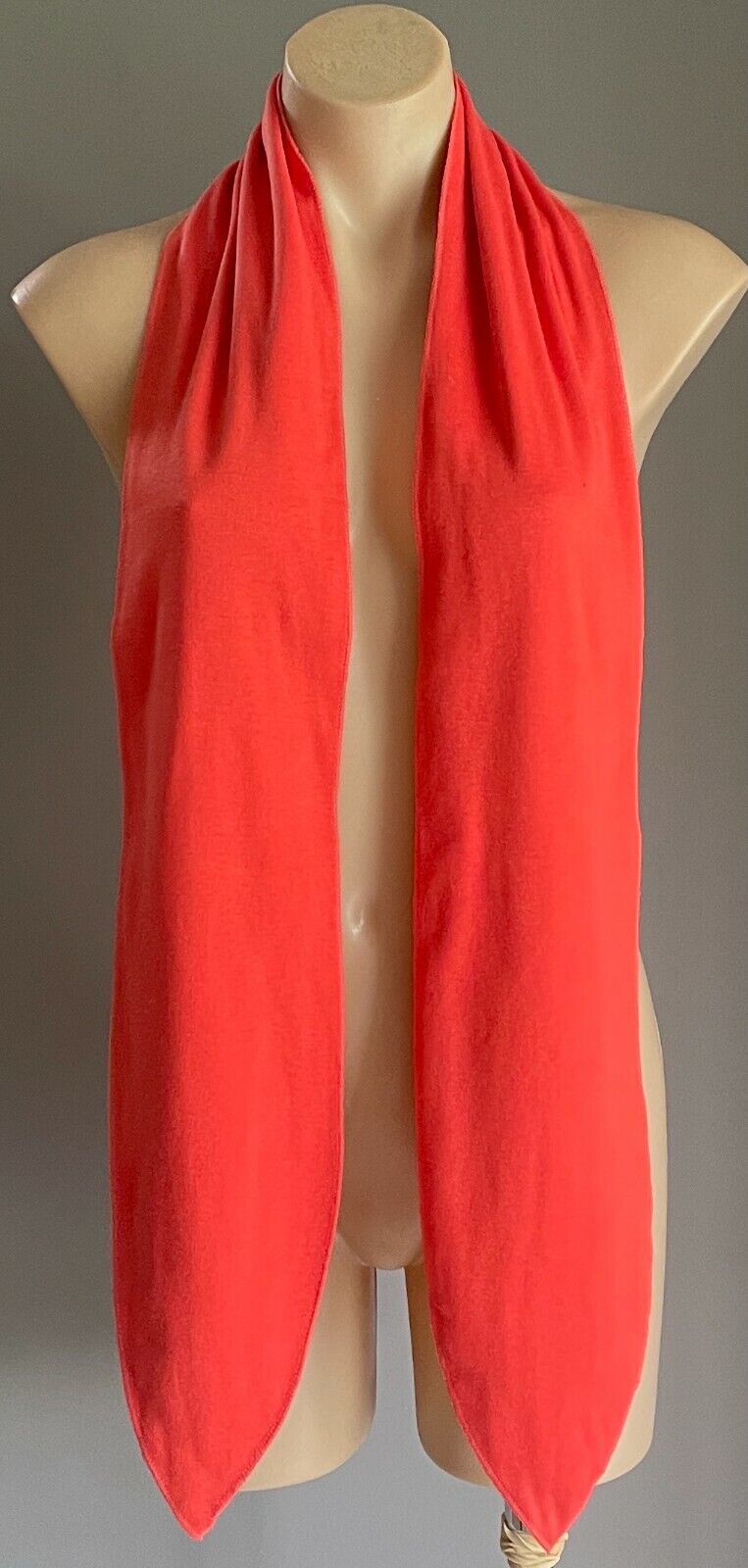 Neck Scarf Ladies Long Handmade Orange Rectangle 16.5cm Wide x 175cm Length