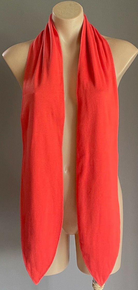 Neck Scarf Ladies Long Handmade Orange Rectangle 16.5cm Wide x 175cm Length