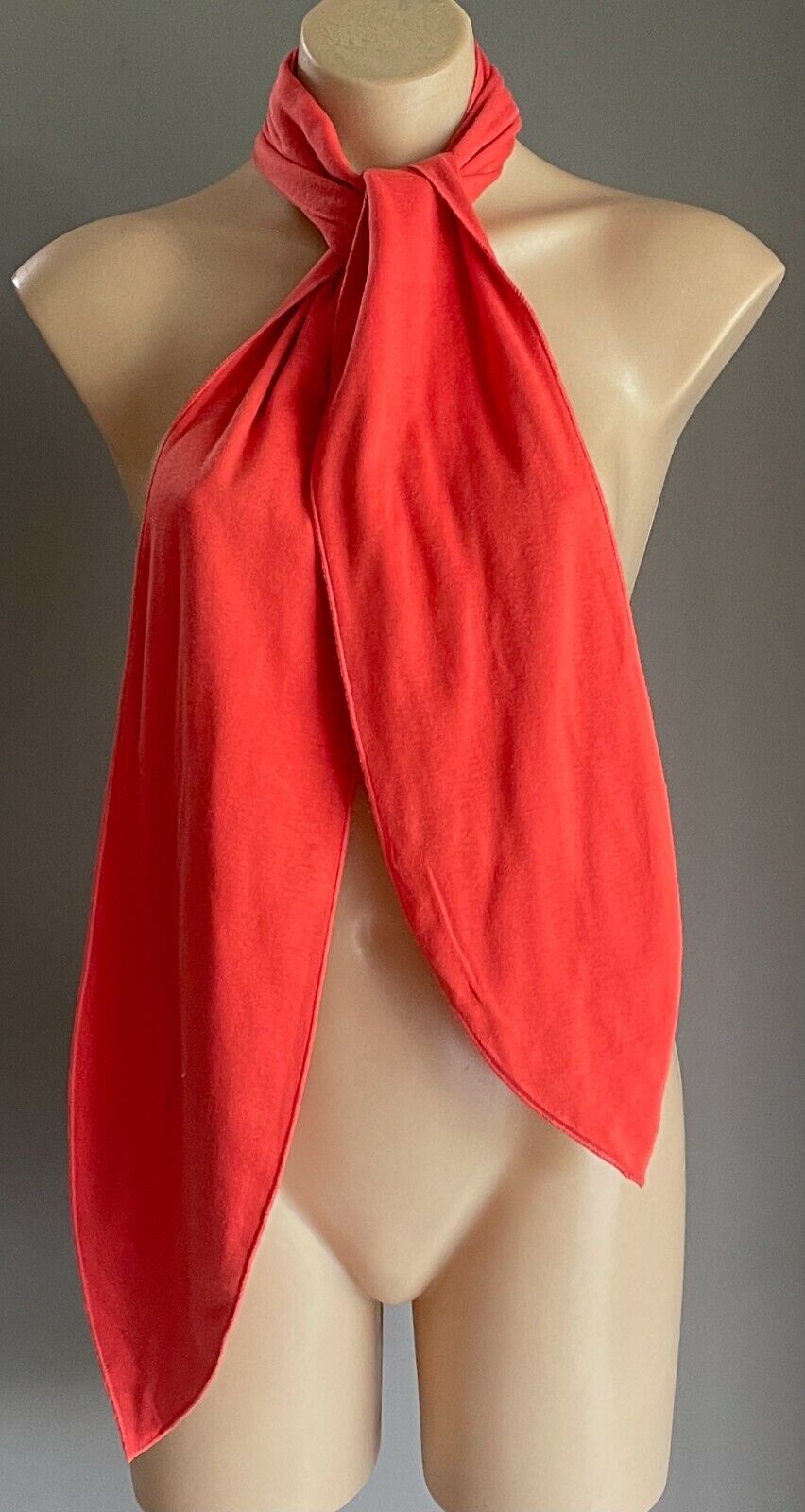 Neck Scarf Ladies Long Handmade Orange Rectangle 16.5cm Wide x 175cm Length