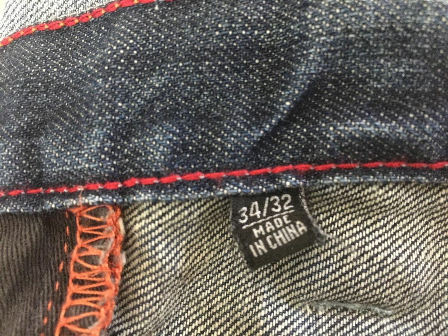 Mens CONNOR Blue Jeans Distressed Faded Denim Straight Leg Casual Size 34W 32L