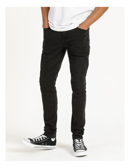 KENJI " Zack " Skinny Leg Jeans Black Denim Mens Size 26 Waist 68cm NEW