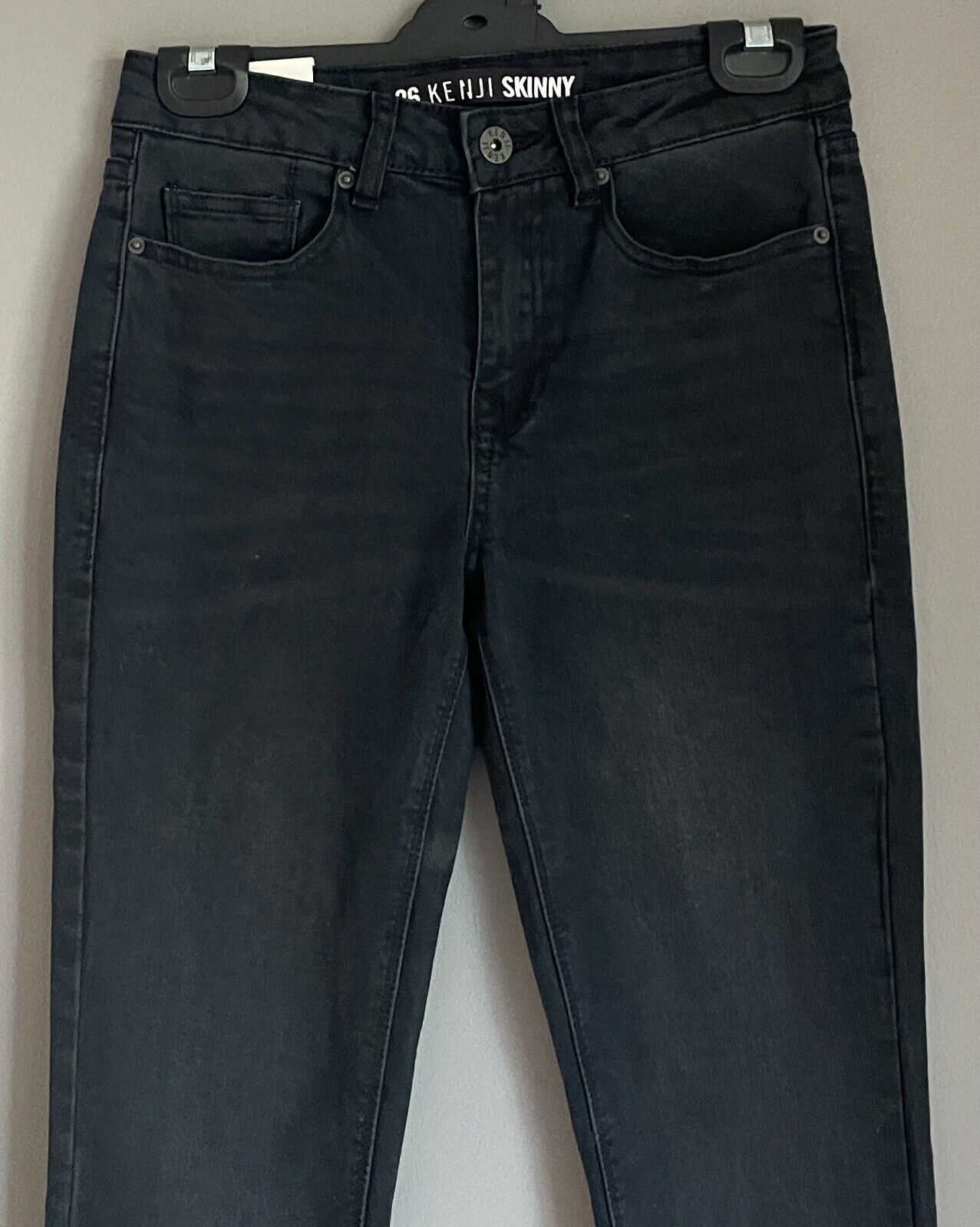 KENJI " Zack " Skinny Leg Jeans Black Denim Mens Size 26 Waist 68cm NEW