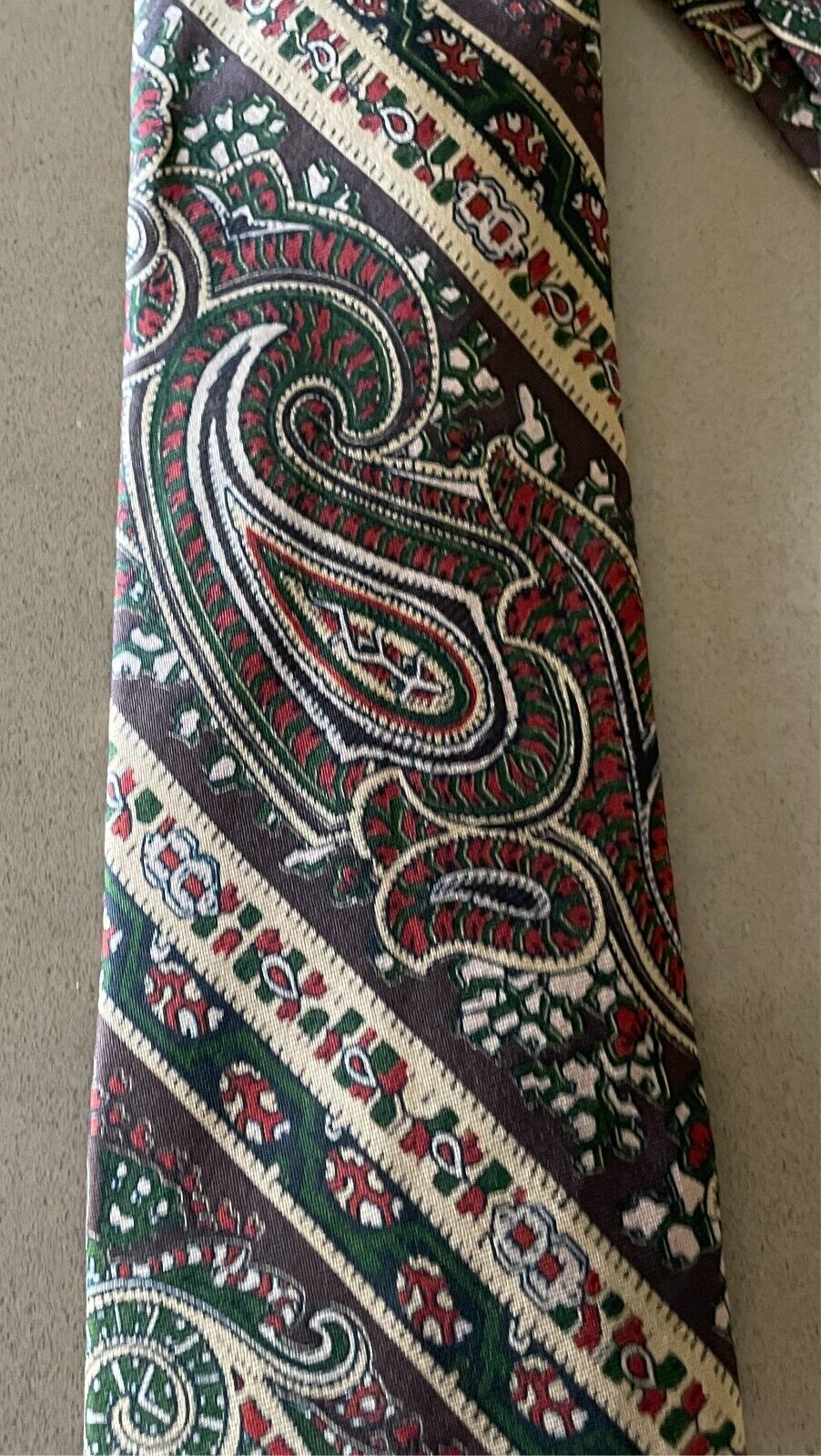 Vintage Mens Silk Neck Tie RICHARDS SYDNEY Multicolour Paisley & Stripe Silk