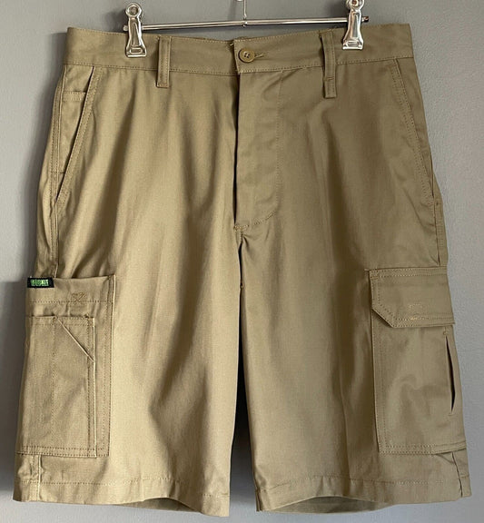 Mens WORKIT Lightweight Cotton Drill Cargo Shorts Khaki Size 77R New in Pack