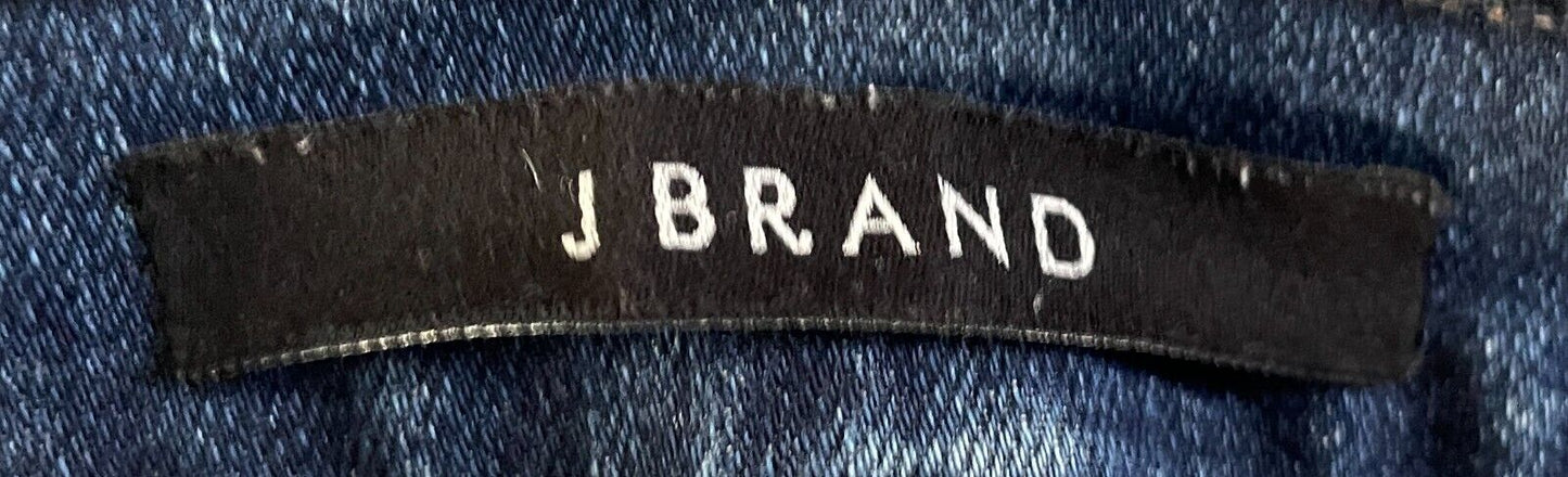 J BRAND Blue Denim Jeans Stretch  Low Rise Ripped Knees Skinny Leg 7/8 DSize 25