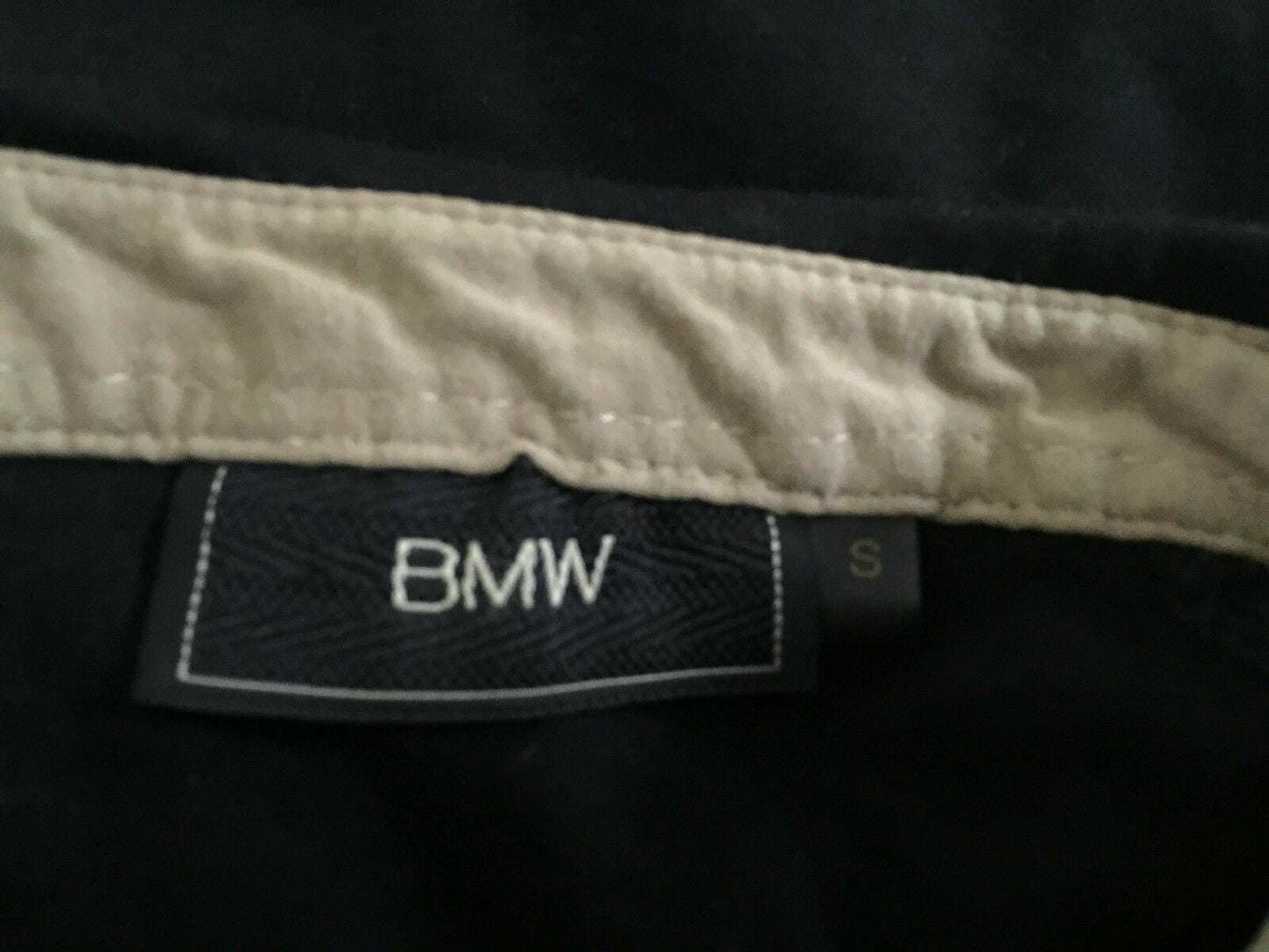 BMW Black Sleeveless Polo Shirt Khaki White Trim Tank Size 10 Tennis Top NEW