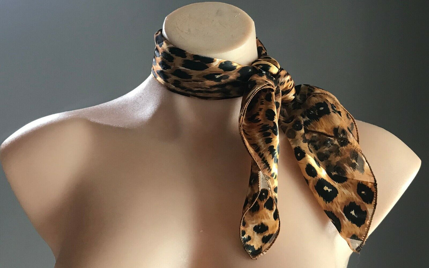 Neck Scarf Semi Sheer Browns Gold Black Animal Print Leopard Spot & Stripes NEW
