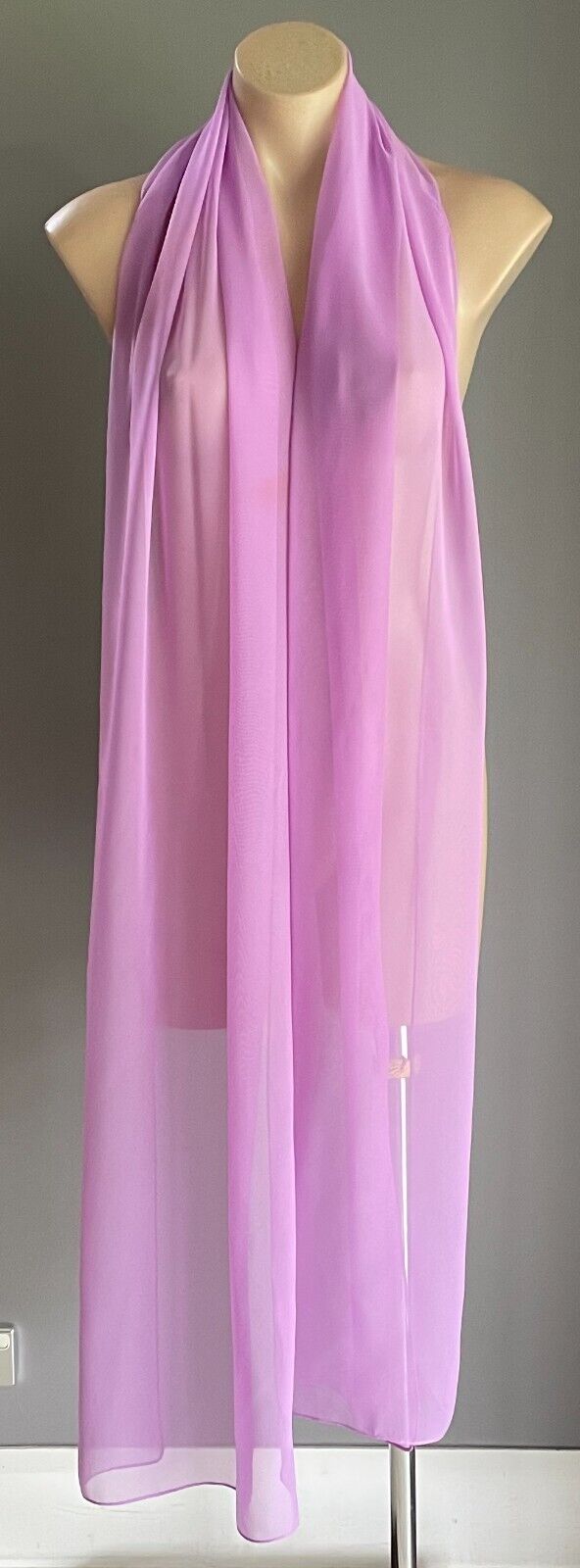 bd Neck Scarf Mauve Pink Semi Sheer Polyester Shawl Rectangle Shape Australia