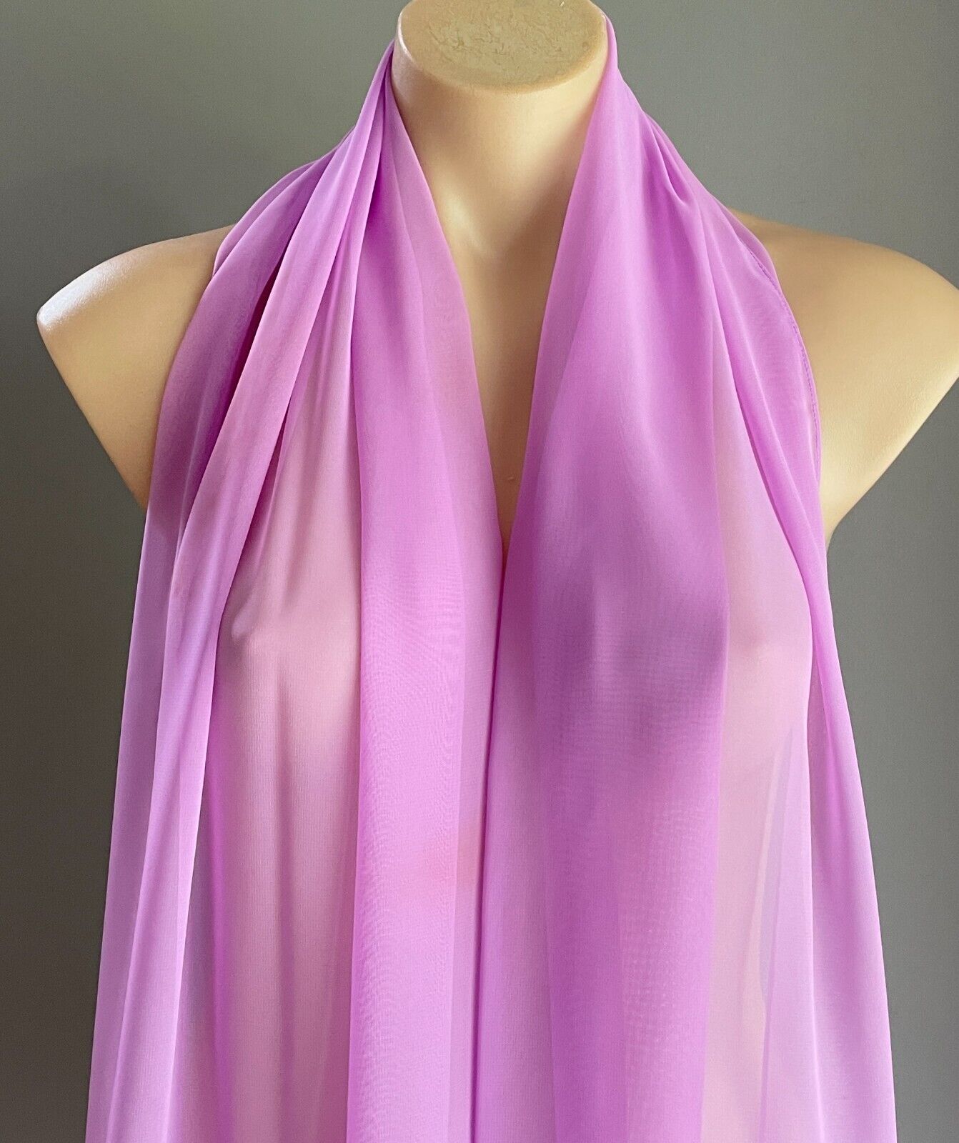 bd Neck Scarf Mauve Pink Semi Sheer Polyester Shawl Rectangle Shape Australia