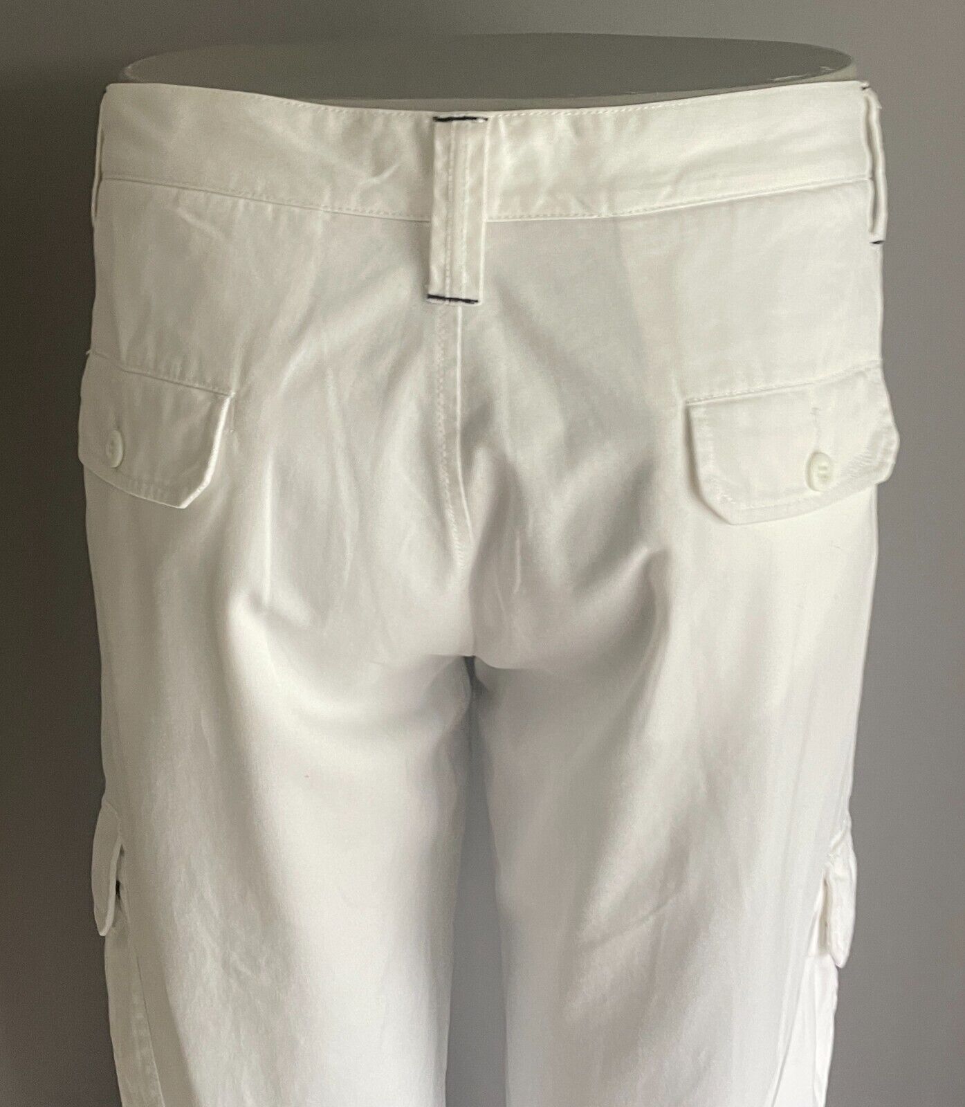 MARCS Mens Cargo Pants White Cotton Full Length Size 36/94cm Waist Wide Leg