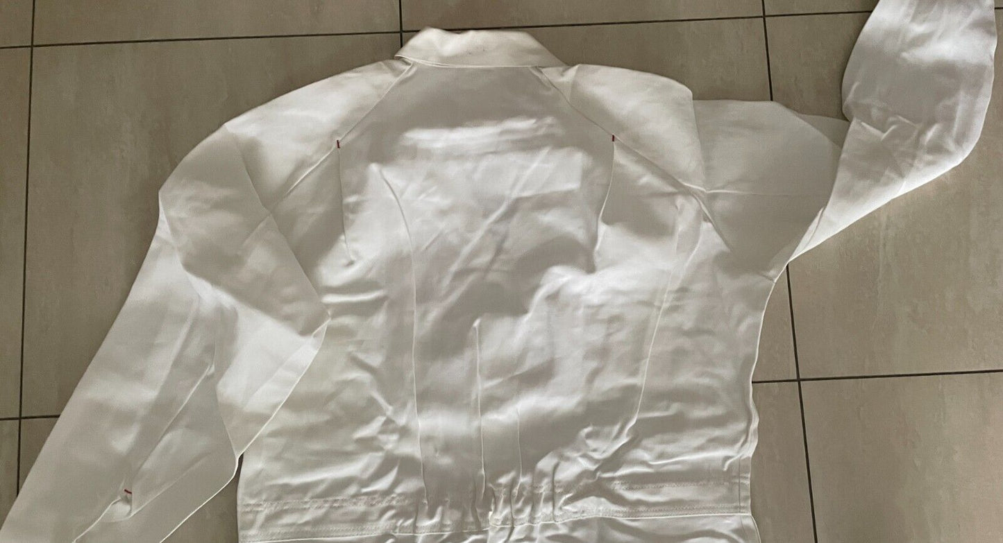 Vintage CANT-TEAR-EM OVERALLS White Heavy Duty Cotton Drill Size 9 107R Waist