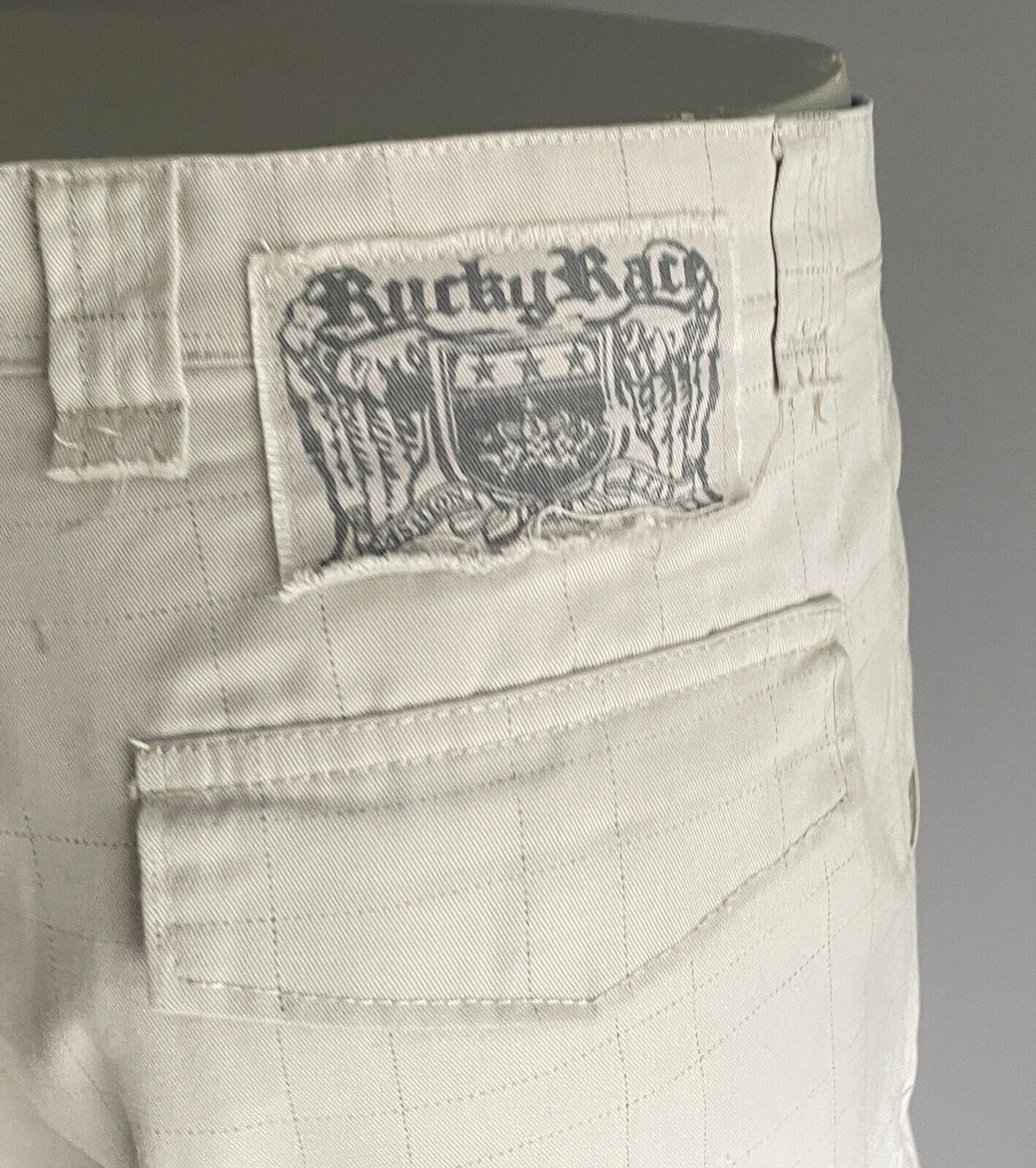 Cargo Shorts RUCKY RACE Side Pockets Mid Length Beige & Faint Check Size L
