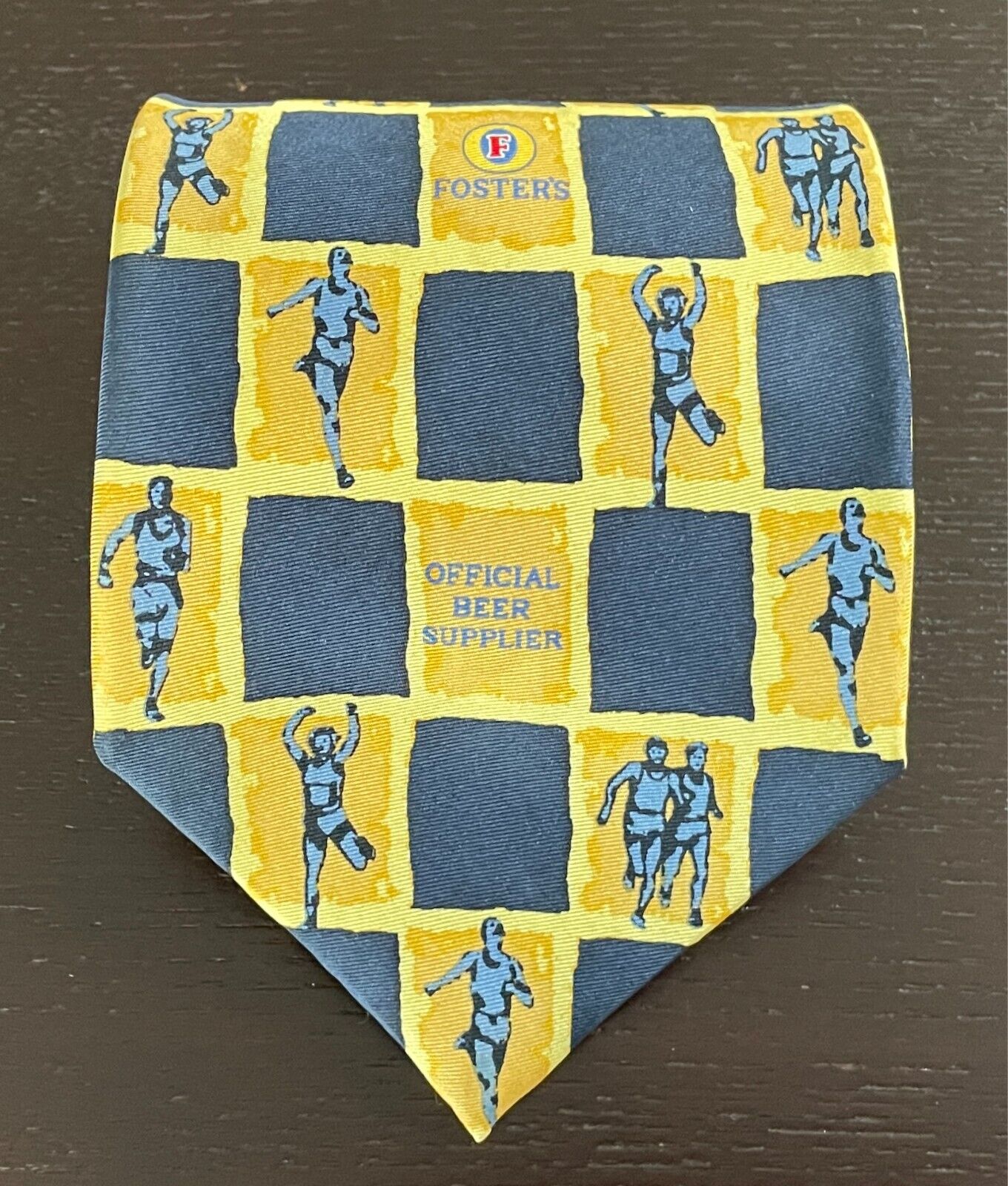 FOSTERS DAVENPORT Silk Tie Sydney 2000 Olympics Track & Field Supporter Beer