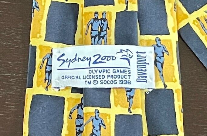 FOSTERS DAVENPORT Silk Tie Sydney 2000 Olympics Track & Field Supporter Beer