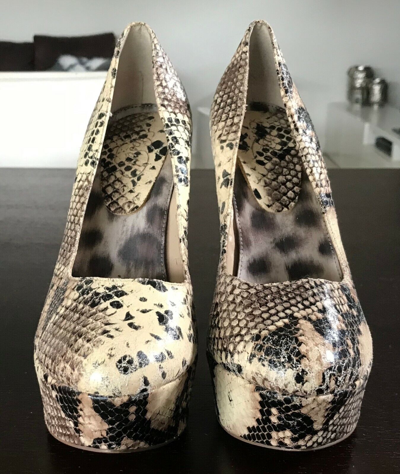 LIPSTIK Shoes Snake Print Pleather Platform High Stiletto Heel Ladies Size 9 M