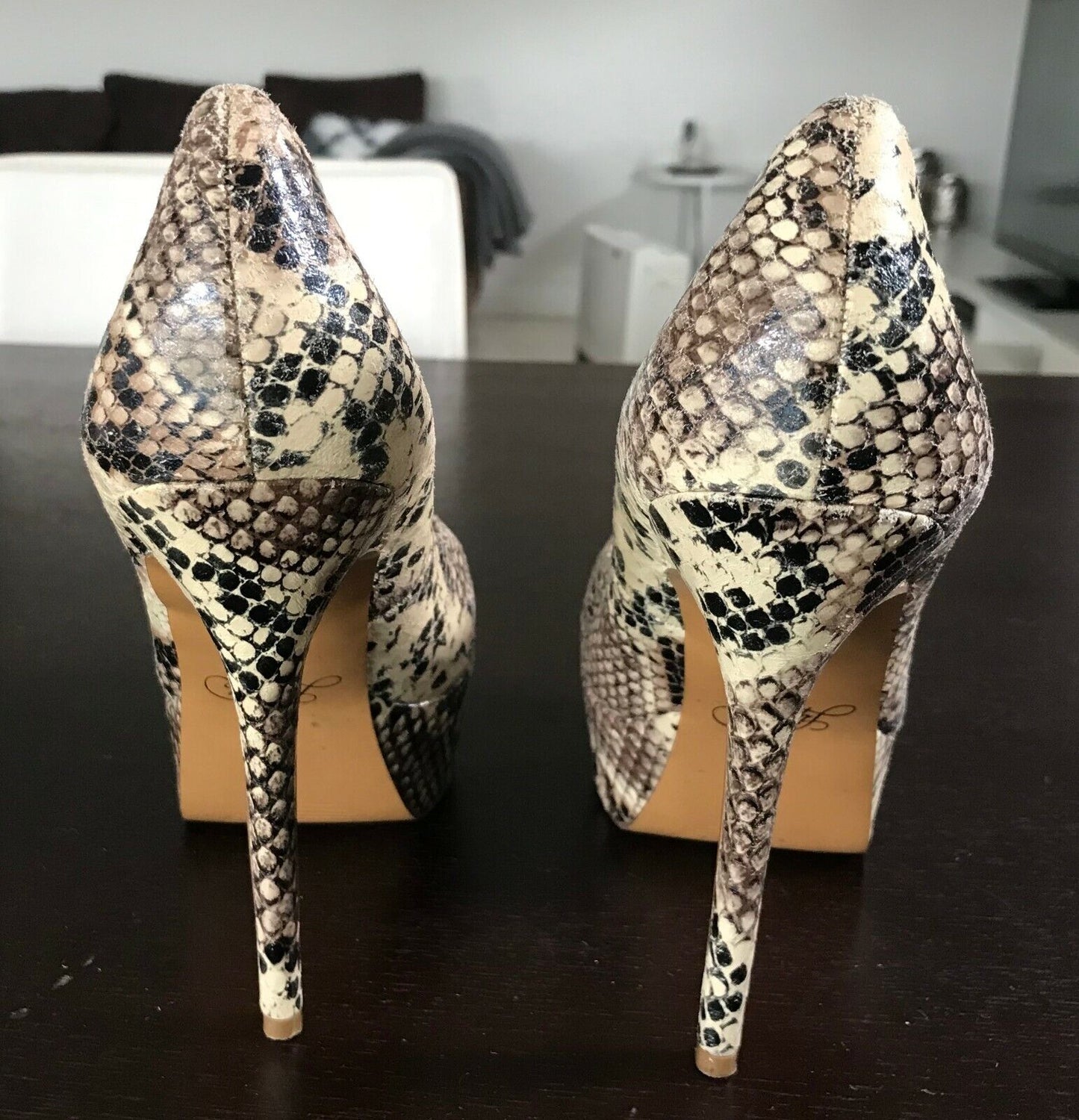 LIPSTIK Shoes Snake Print Pleather Platform High Stiletto Heel Ladies Size 9 M