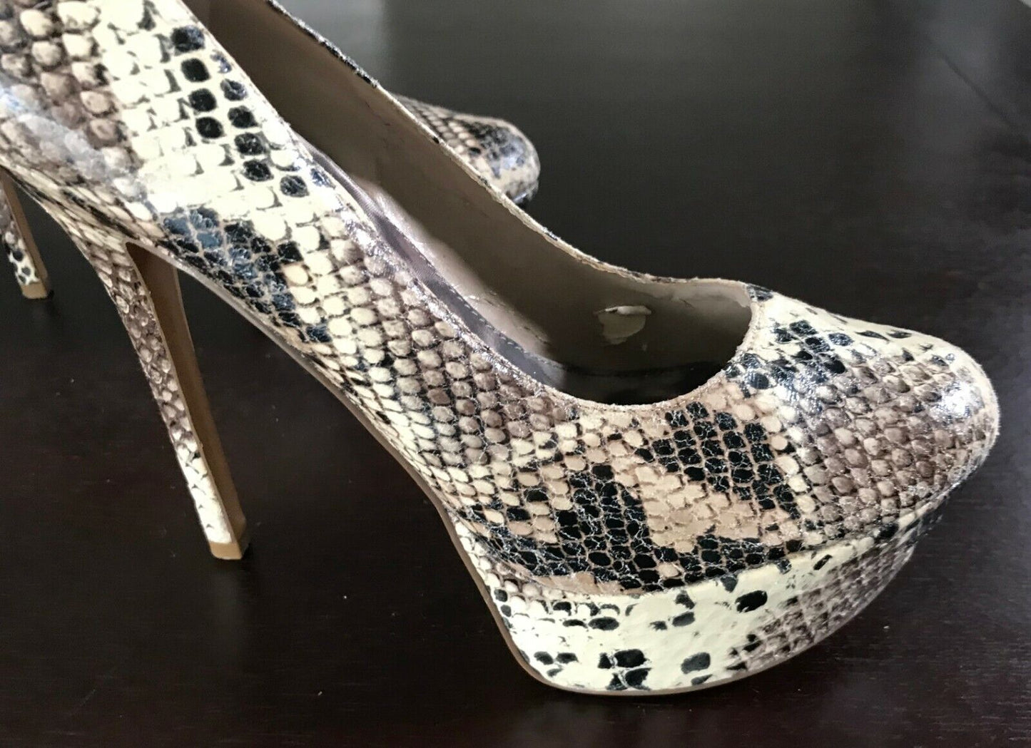LIPSTIK Shoes Snake Print Pleather Platform High Stiletto Heel Ladies Size 9 M