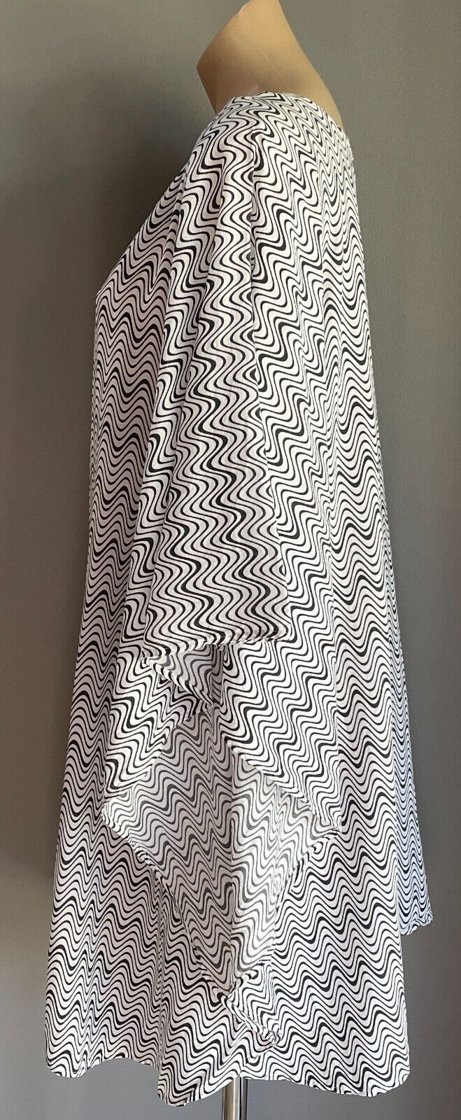 MISSONI for TARGET Beach Cover Black White Wave Print Kaftan Kimono Sz 16 NEW