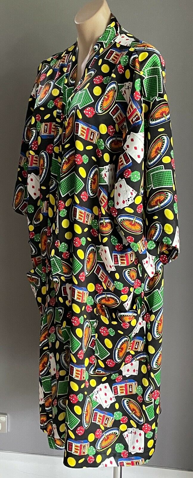 LONE STAR Bath Robe Poker Casino Gambling Print Short Sleeve MultiColour Novelty