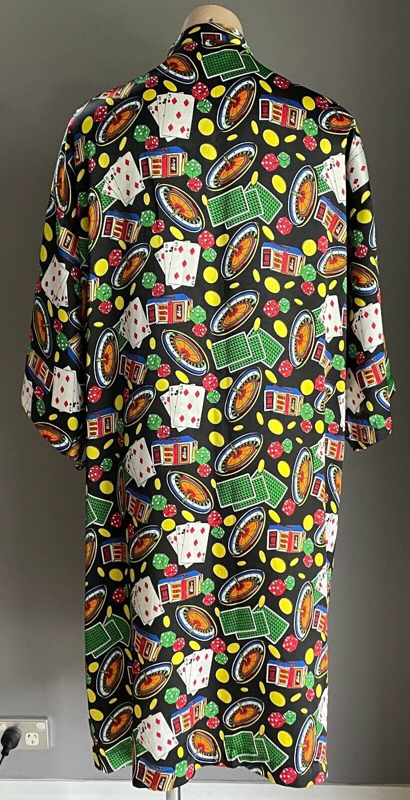 LONE STAR Bath Robe Poker Casino Gambling Print Short Sleeve MultiColour Novelty