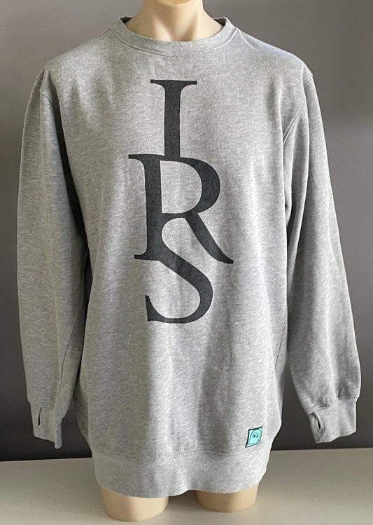 I RIDE SIDEWAYS IRS Sweatshirt Grey Marl Long Sleeve Logo Print Mens Size XL