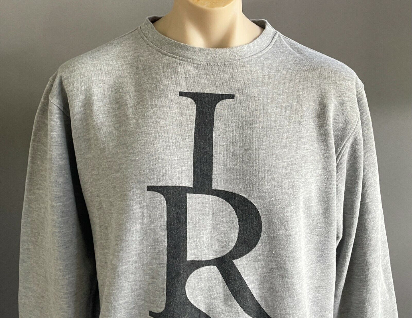 I RIDE SIDEWAYS IRS Sweatshirt Grey Marl Long Sleeve Logo Print Mens Size XL