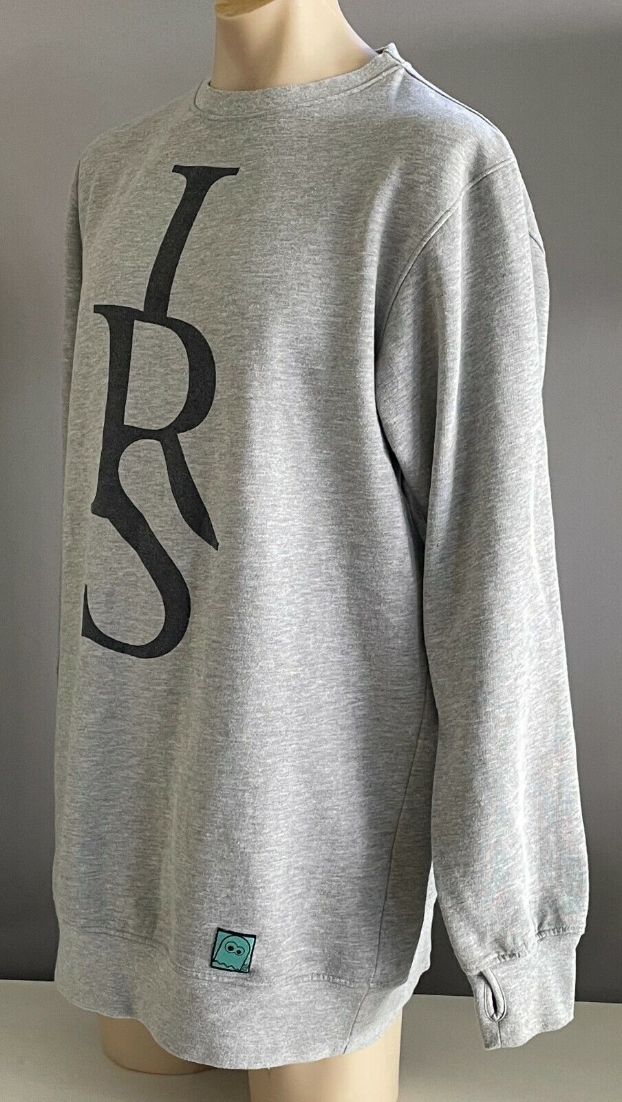 I RIDE SIDEWAYS IRS Sweatshirt Grey Marl Long Sleeve Logo Print Mens Size XL