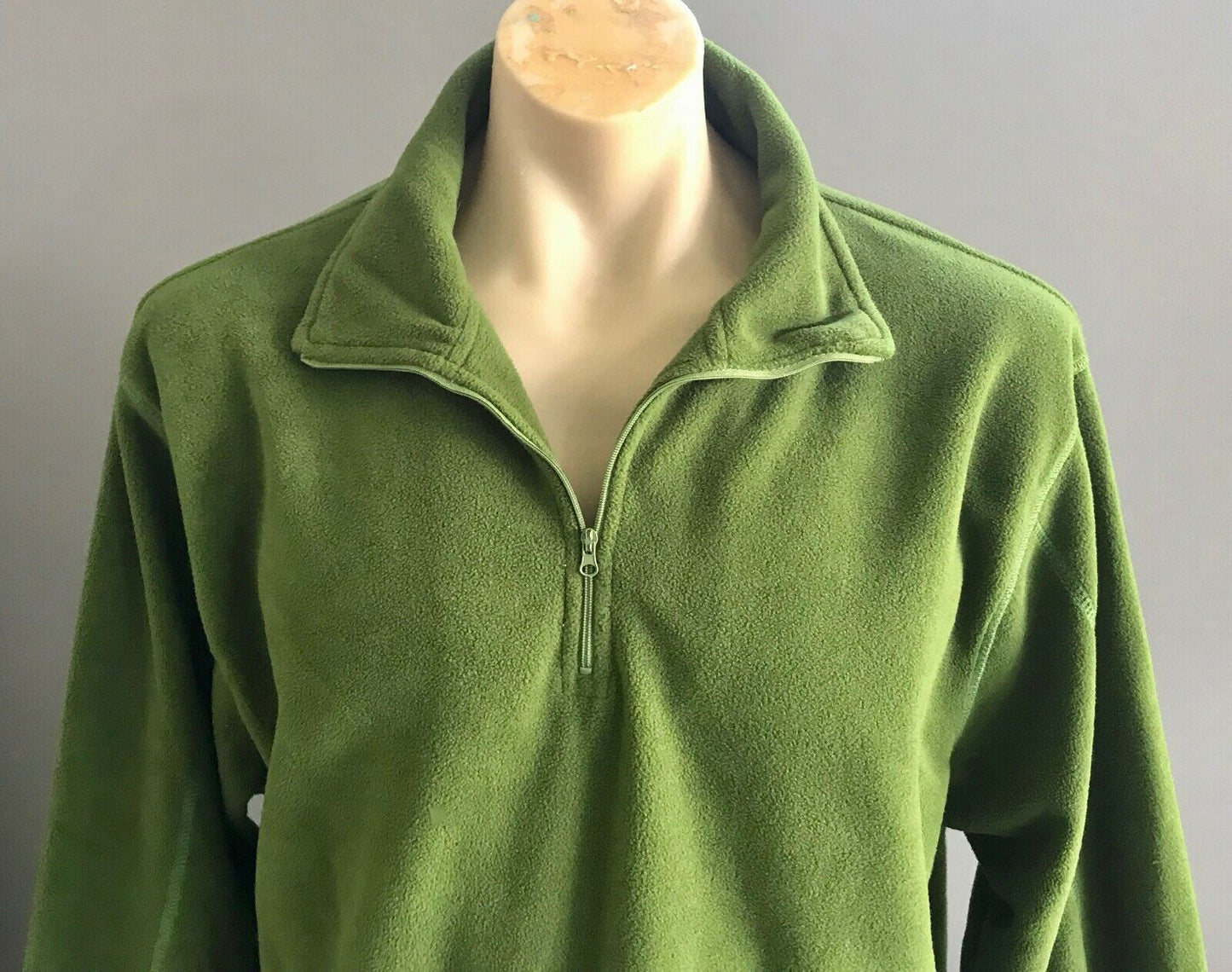 ICE BOX Zip Jumper Green Polar Fleece Long Sleeve High Neck Mens Size XL Sweater