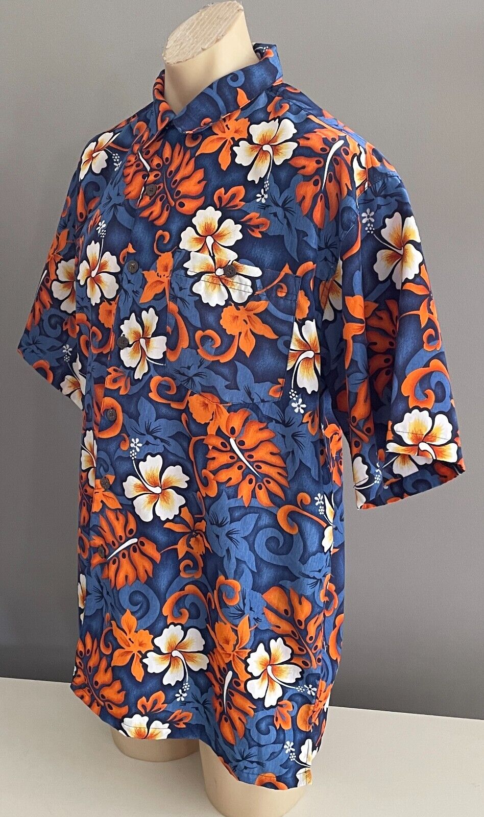 BEACH CLUB CLOTHING Hawaiian Shirt Tropical Floral Size XL Short Sleeve Surf