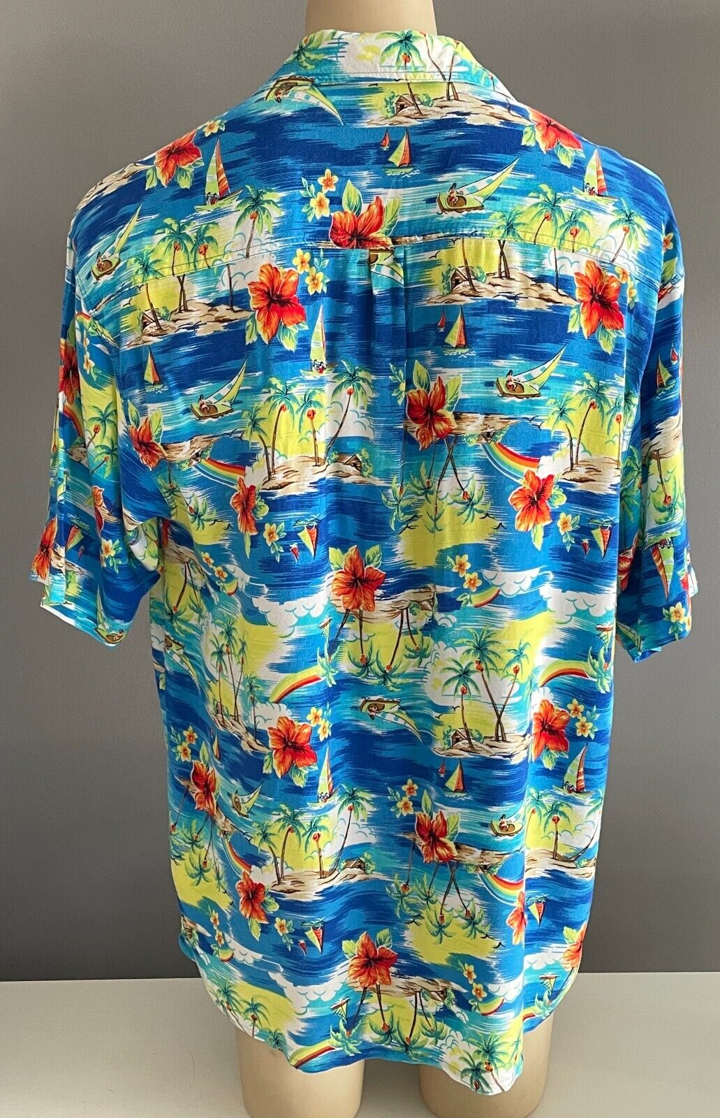 REEF BREAK Hawaiian Shirt Bright Tropical Island Soft Short Sleeve Size XXL