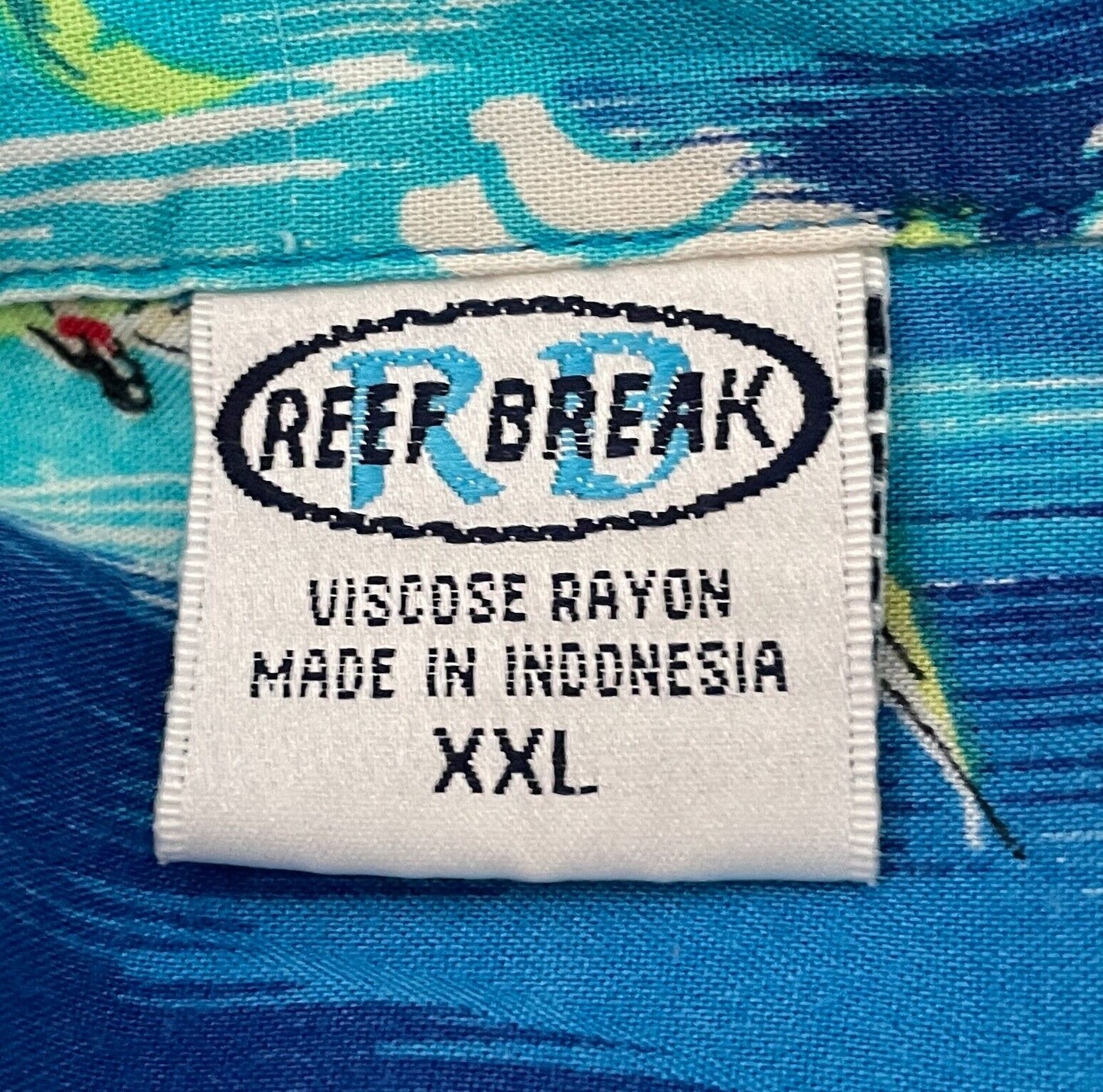 REEF BREAK Hawaiian Shirt Bright Tropical Island Soft Short Sleeve Size XXL