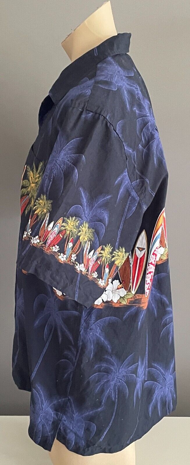 FAVANT Hawaiian Shirt Short Sleeve Hibiscus Palm Tree SurfBoards Size XL