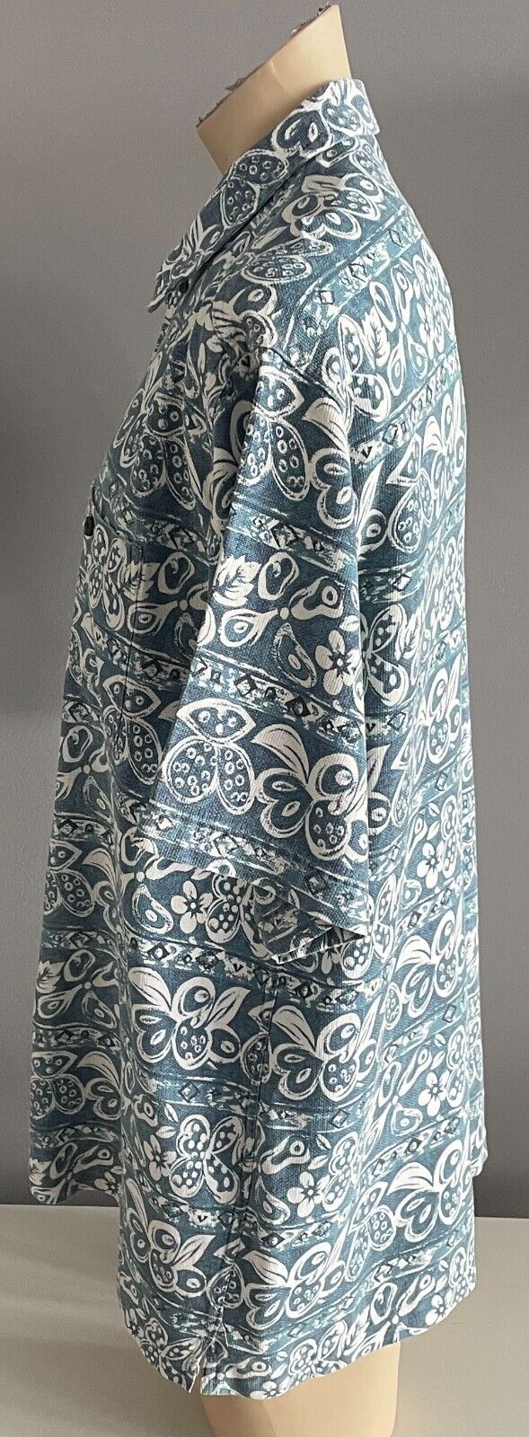 NATURAL LIFE STYLE I.O.U Shirt Tropical Sh/Sleeve Button Blue White Black Size L