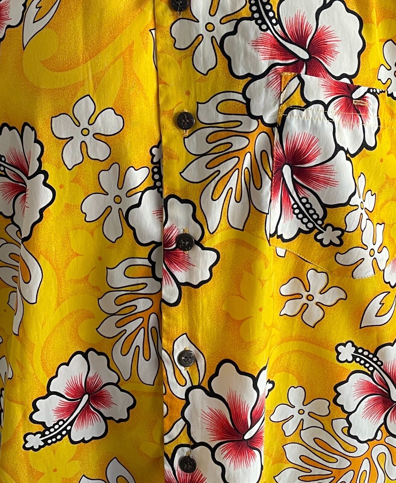 RIPTIDE Hawaiian Shirt Short Sleeve 115 cm Yellow Red White Black Rip Tide Sz 3X