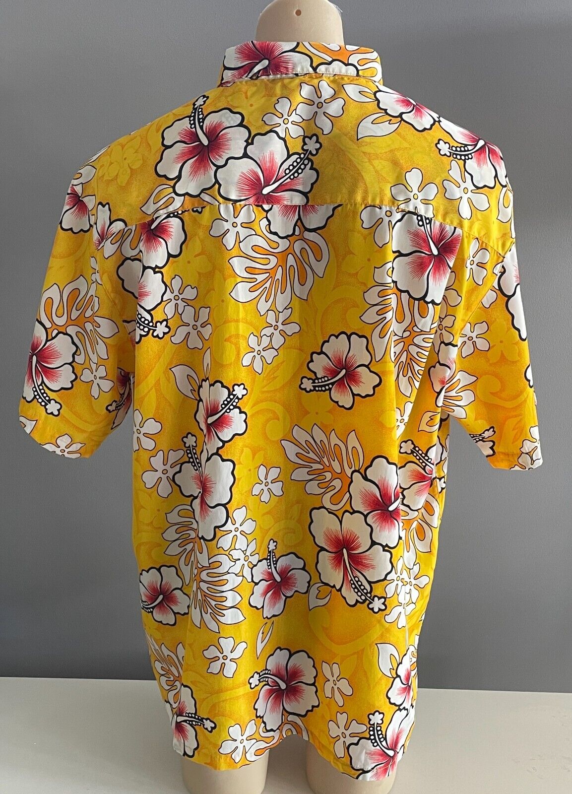 RIPTIDE Hawaiian Shirt Short Sleeve 115 cm Yellow Red White Black Rip Tide Sz 3X