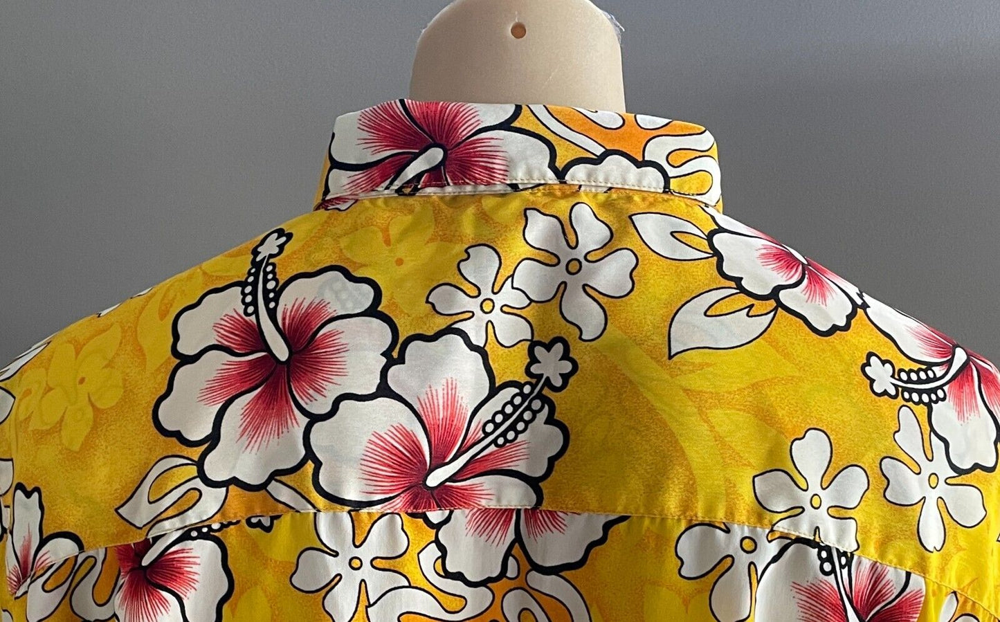 RIPTIDE Hawaiian Shirt Short Sleeve 115 cm Yellow Red White Black Rip Tide Sz 3X