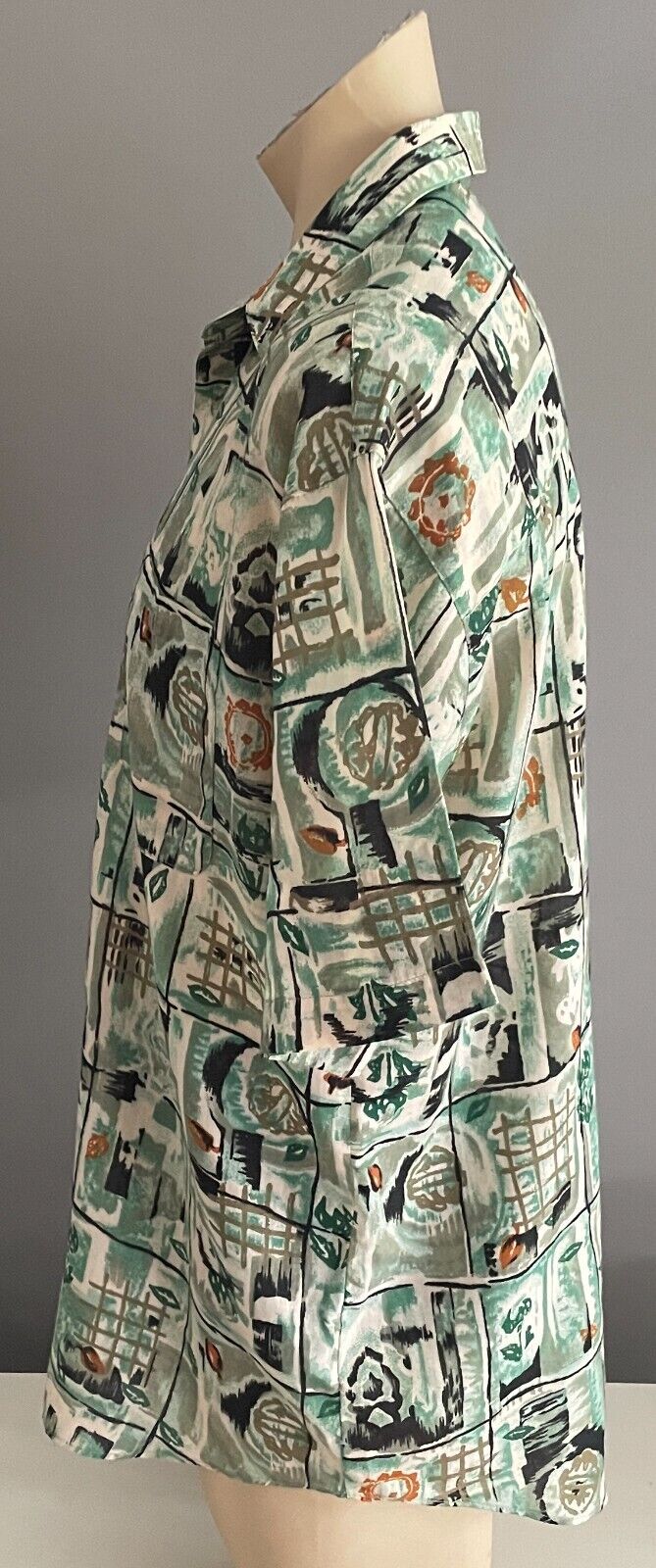 SHIRT SPIRIT Short Sleeve Button Up Shirt Sze XL Multicolour Print Cotton Retro