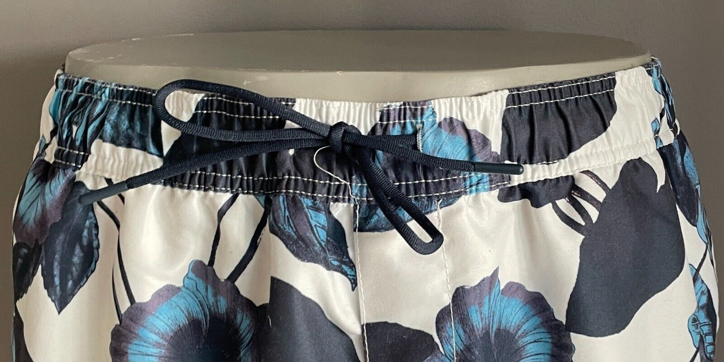 Board Shorts COTTON ON GARMENTS White & Blue Floral Elastic Waist Mens Size XL