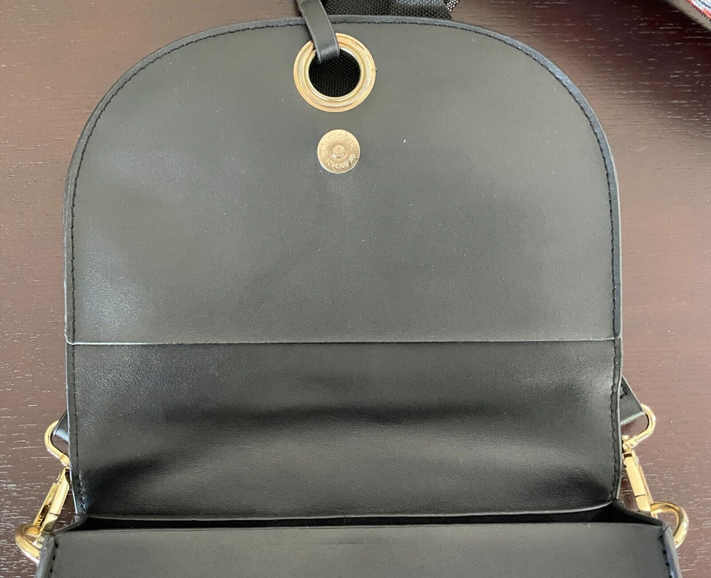 COTTON ON Black Pleather PU Saddle Crossbody w Contrasting Shoulder Bag Strap