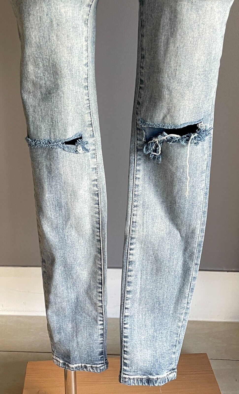 COTTON ON Denim Jeans Stretch Faded Blue High Rise Ripped Knee Skinny Size 8